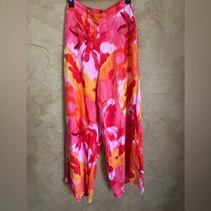 Rose & Olive Pink, Red and Orange Floral Pants
